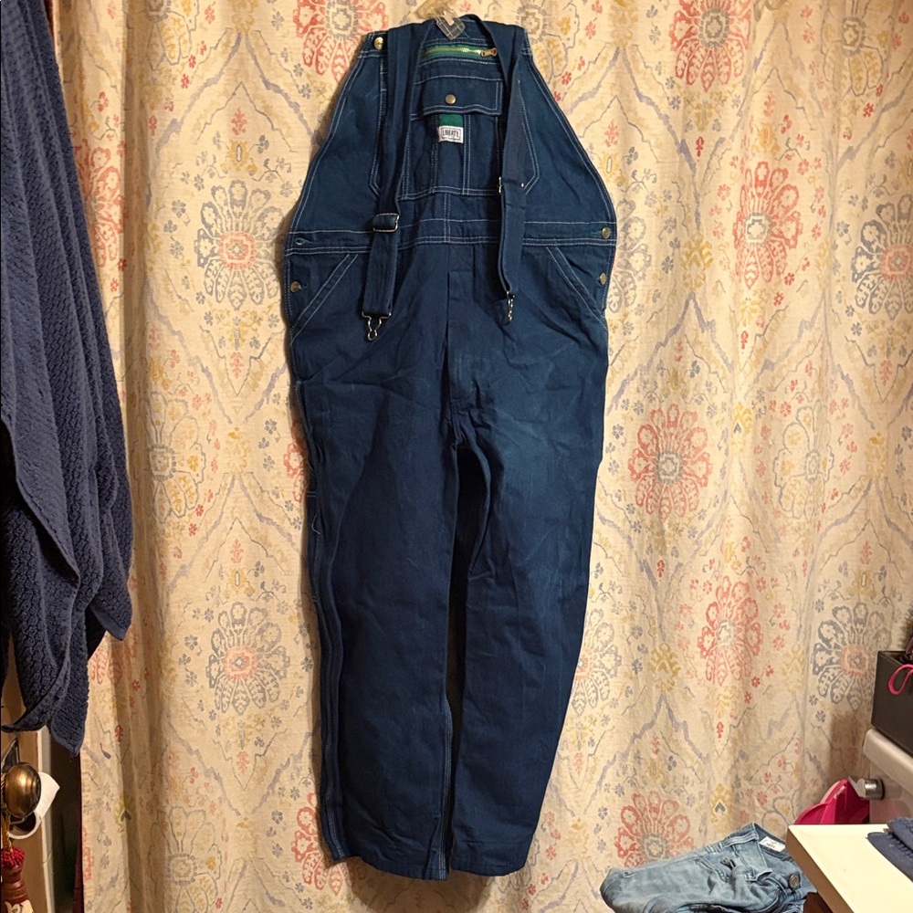 Liberty Blue and Green Denim Overalls